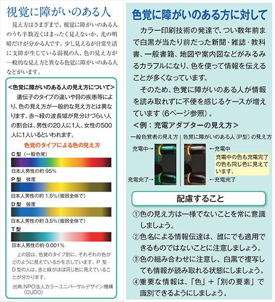 色覚に障がいのある方に対して